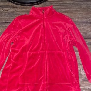Red hanes zip up jacket